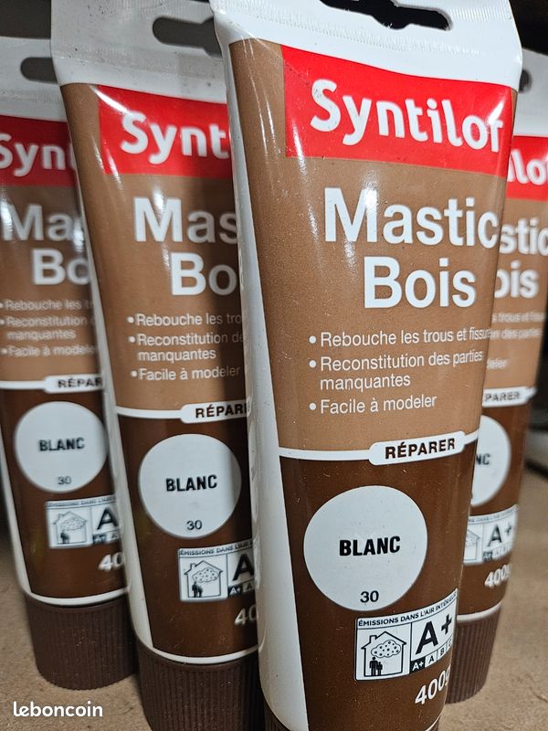 Lot mastic BOIS BLANC 30 400g syntilor pate a bois rebouches fissures (image 2)