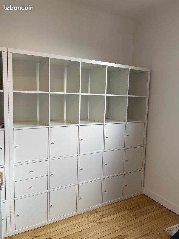 Meuble kallax 5x5 avec portes et tiroirs, 1 ou 2 modules disponibles (image 2)
