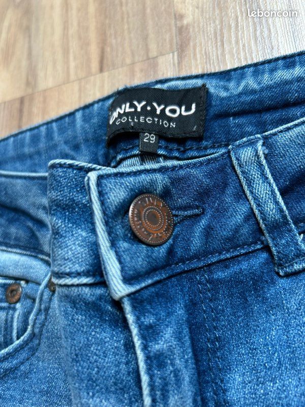 Jean bleu troué Slim Only Tailles XS-S (image 10)