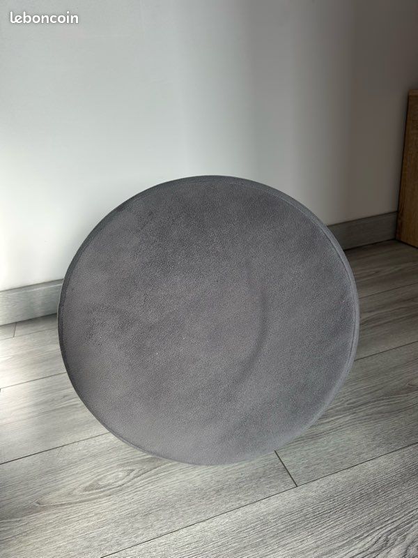 Tabouret velours gris (image 3)