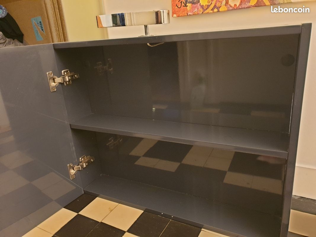 Armoirea à pharmacie salle de bain gris anthracite (image 3)