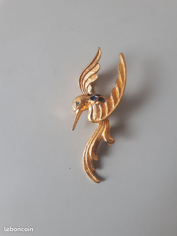 Broche Fantaisie Vintage En Métal Doré - Occasion, Bon état Général Avec Traces D'usure Normales