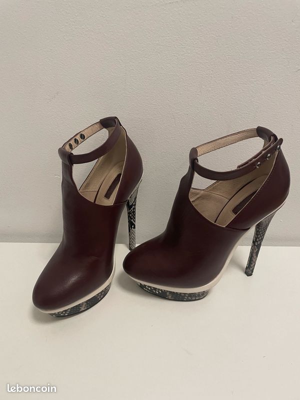 Chaussures à Talons Top Shop En Cuir Beige - Pointure 40, Occasion En Très Bon état