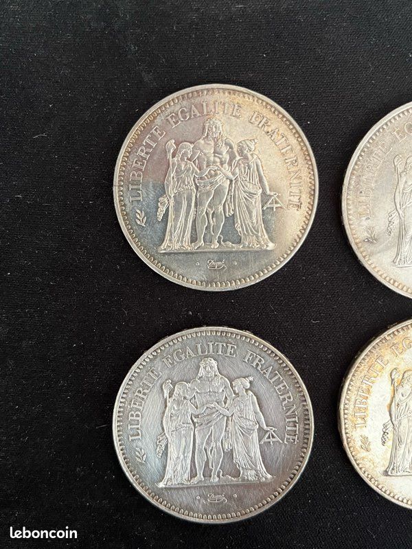Lot pièces en argent 50 francs hercule (image 2)