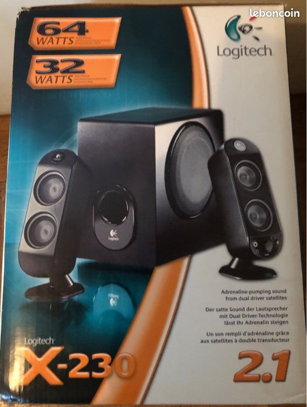 Enceintes + caisson de base ordinateur consoles Logitec (image 1)