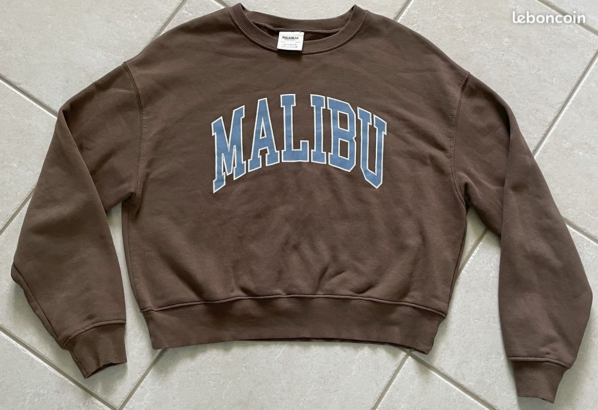 Col Rond Sweat Bleu Pull And Bear T36 S Sweat Marron Col Rond