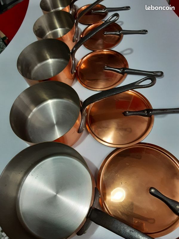 Lot 2 Casseroles Cuivre étamé Tupperware - 14 Et 12 Cm - État Neuf - Rouges