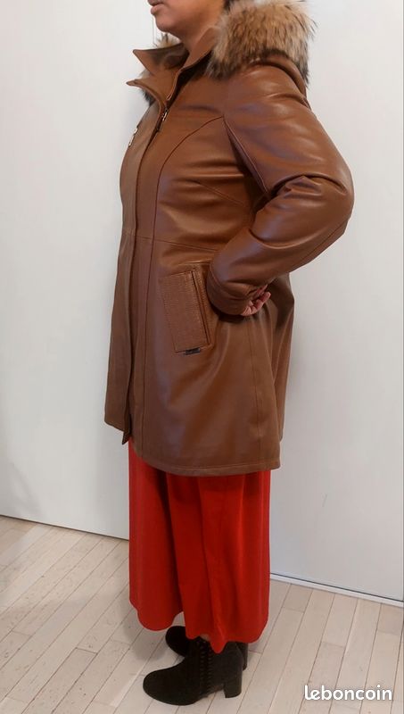 Manteau Cuir Véritable Femme - Taille 10 - Longueur 3/4 - Noir - Neuf Avec étiquettes - Marque Pelle Nova DiRivera