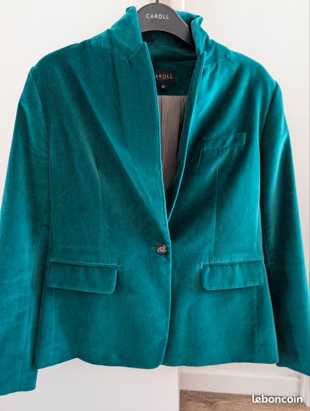 Caroll Veste Velours Bleue Caroll Veste Tailleur Velours Femme