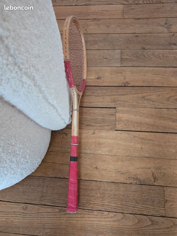 Raquette de tennis vintage SPALDING en bois décor art mural