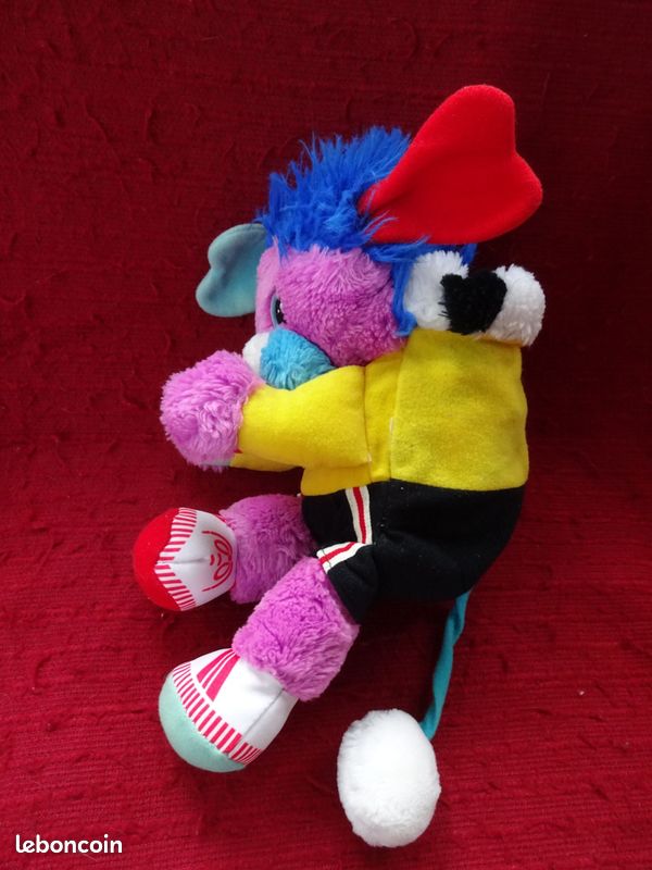 Peluche Popples MATTEL Rose Et Bleu Vintage 1986 30 Cm