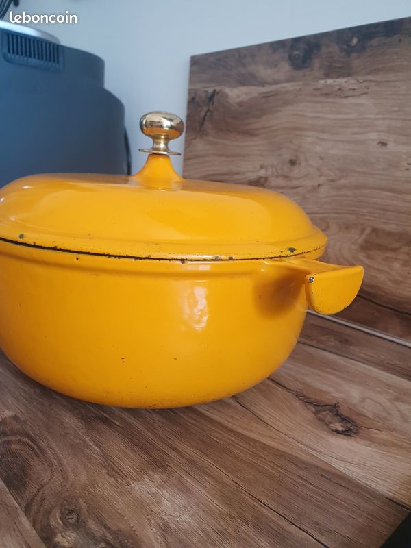 Caquelon Fonte Le Creuset Vintage Orange/jaune, La Mama Enzo Mari, Neuf