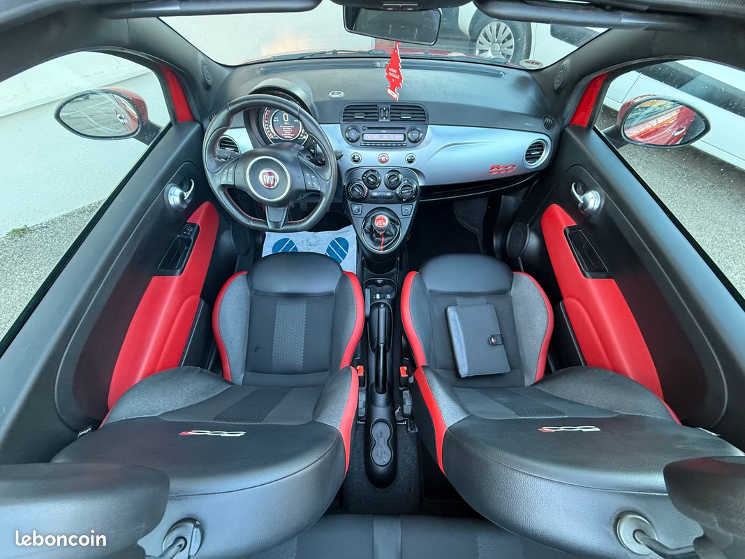 Fiat 500c 1,2i 70ch S Cabriolet/ Rouge/ Semi-Cuire/2014/Radar de recule/Jantes Sport (image 3)