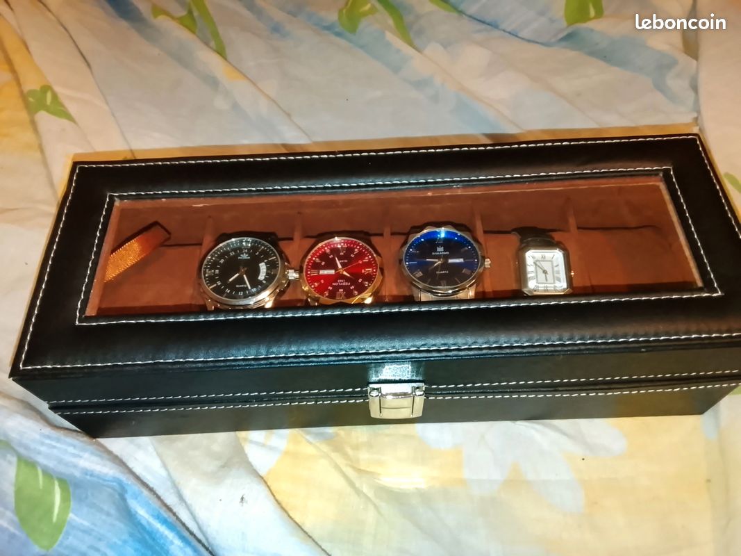 Coffret élégant avec 4 montre. 3 montre homme 1 femme avec boite de rangement (image 2)