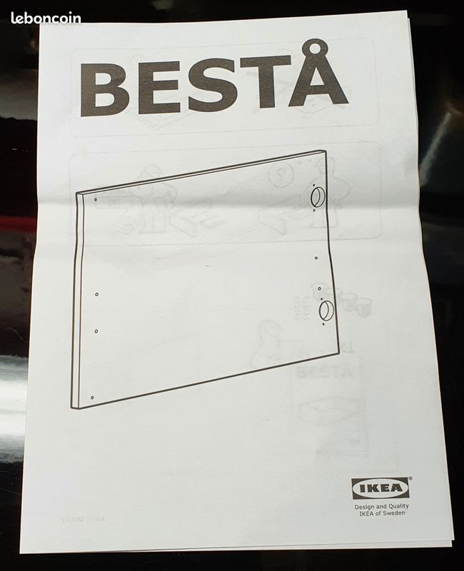 Porte facade noir brillant besta ikea (image 1)