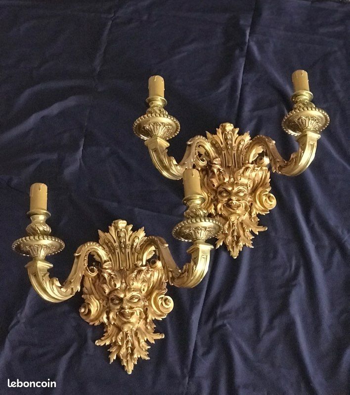 Paire d'appliques en bronze doré (image 1)