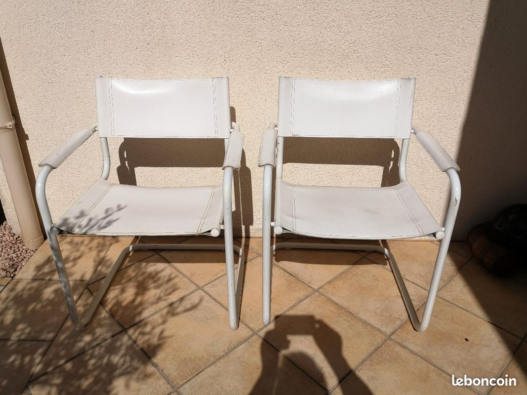 Vends chaise cuir blanc (image 1)