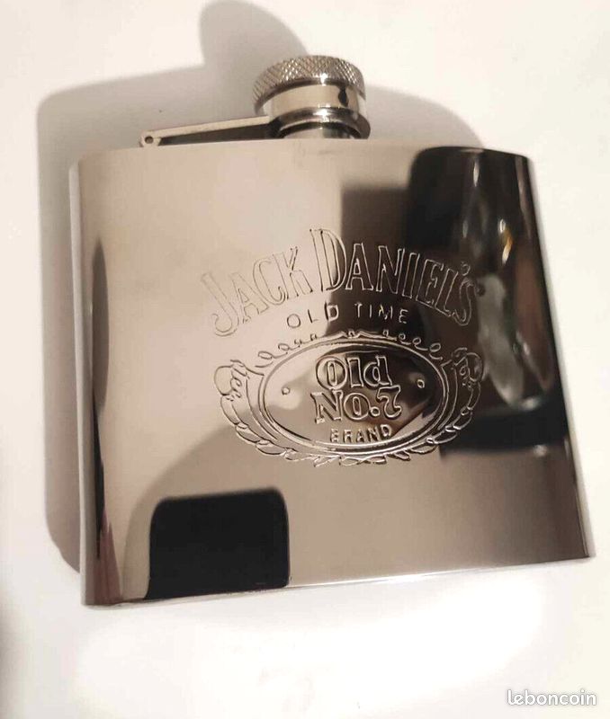 Flasque Liqueur Starwings 6Oz - Inox, étui écossais Rouge, Neuf