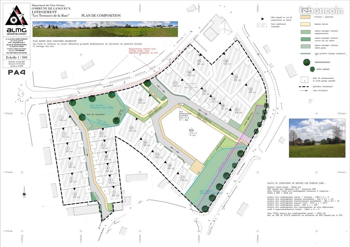 Terrain 424 m² Langueux · 82 900 €