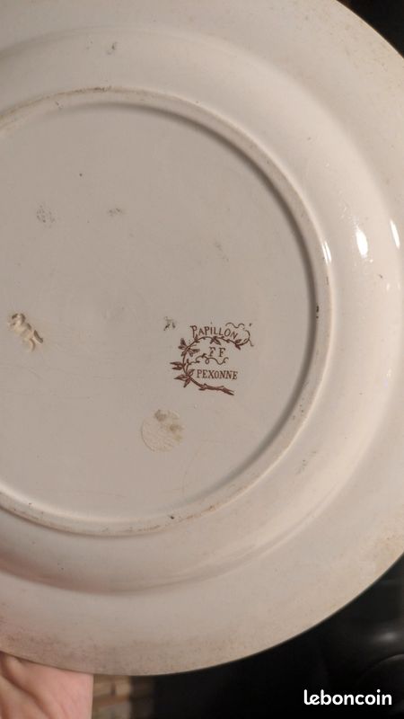 Ancien grand plat aux oiseaux,kg Lunéville ,ronce,af1604 - Arts de la table