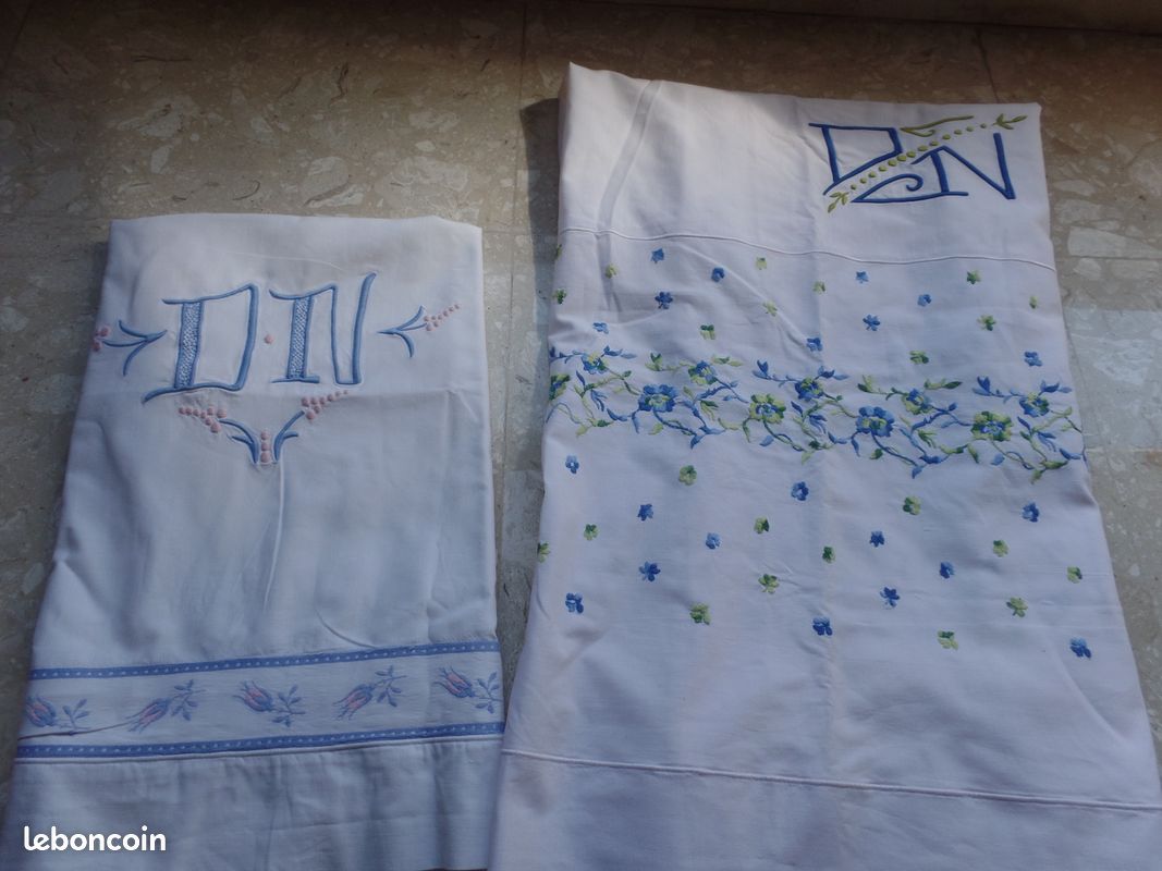 2 revers de drap usagés (image 1)
