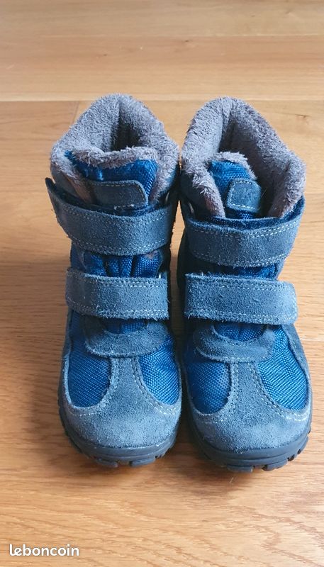 Boots garçon, scratchs, cuir, neige, fourrées, waterproof,