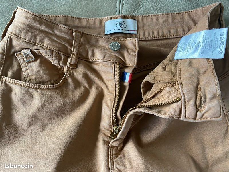 Pantalon le temps de cerise camel taille 36 (image 4)