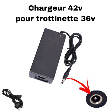 Chargeur trottinette électrique 42v pour batterie 36v branchement