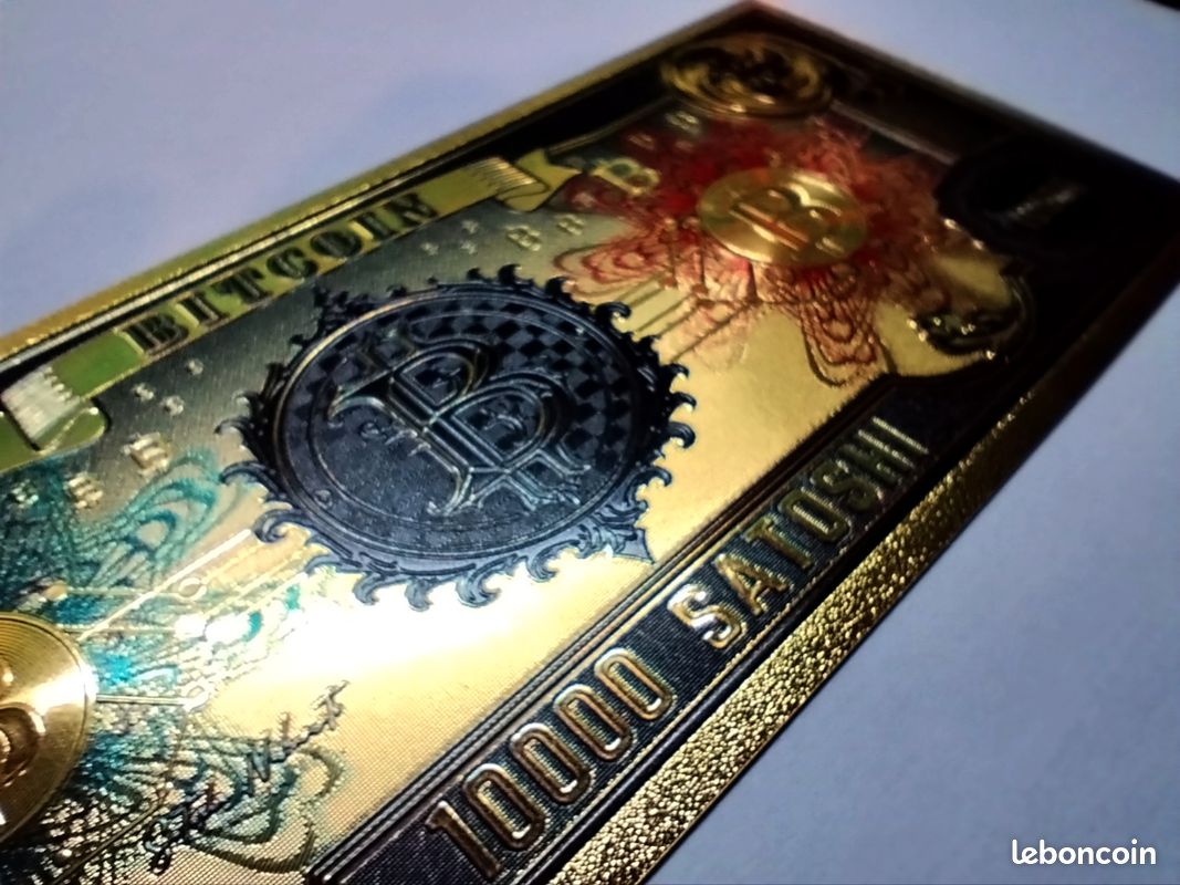 Billet collection 10000 Satoshi bitcoin plaqué or - Collection