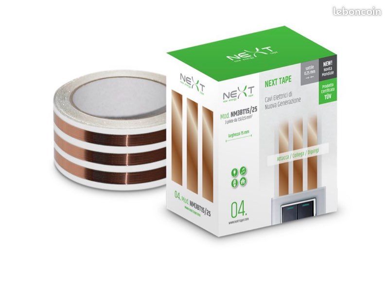 Câble électrique plat INVISIBLE Next Tape 200-230 volts (image 1)