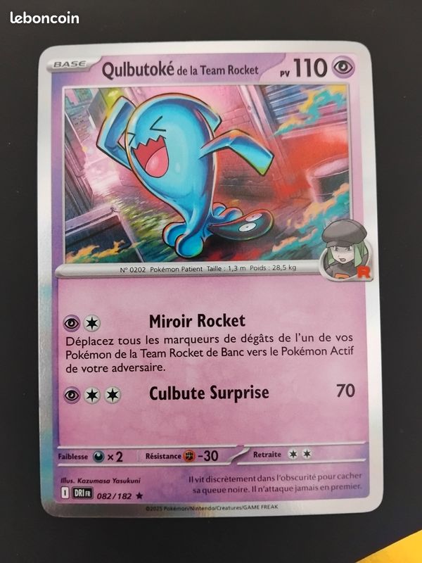 Qulbutoké de la Team Rocket Pv 110 82/182 - Carte Rare Holographique - Écarlate et Violet Rivalités Destinées