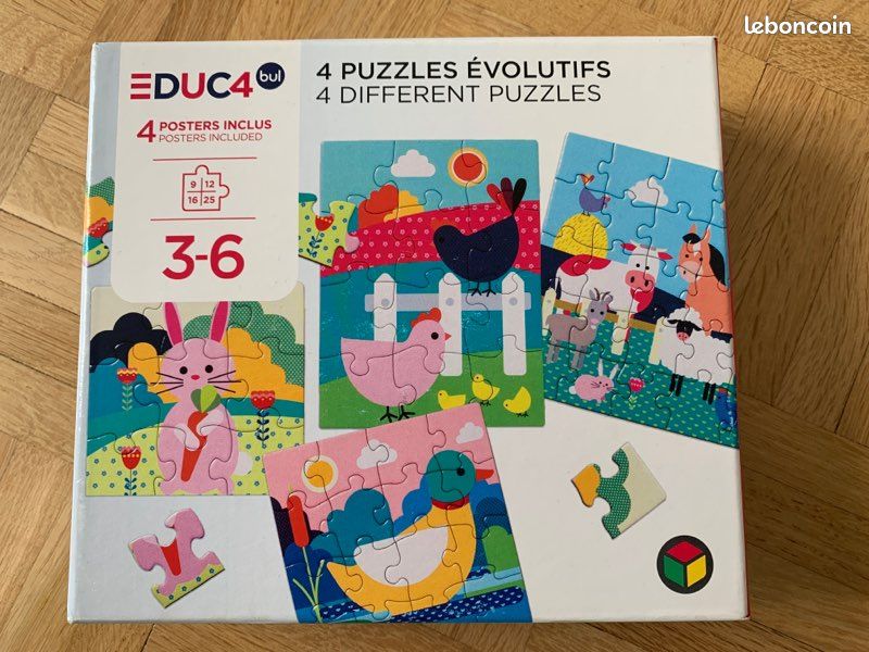 4 puzzles évolutifs de 9 à 25 pièces Oxybul (image 1)