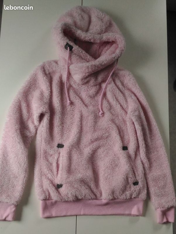 Pull à capuche rose clair femme | Morgan