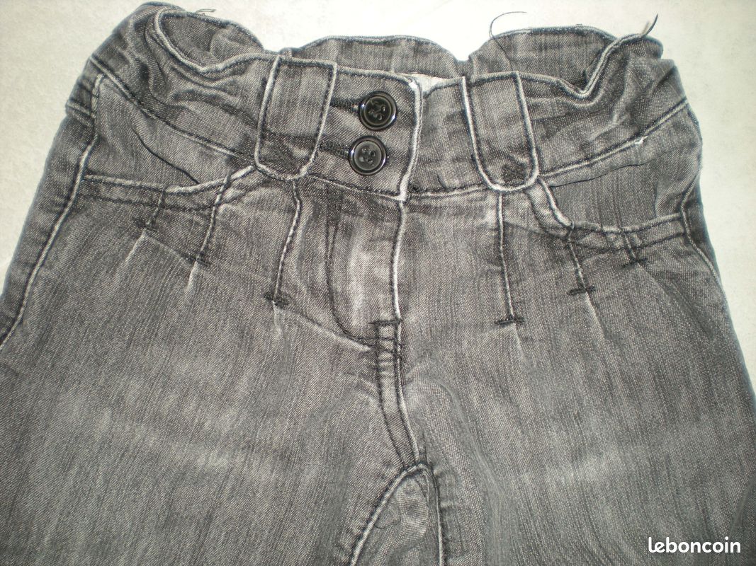 Pantalon en jean gris noir, fille (image 2)