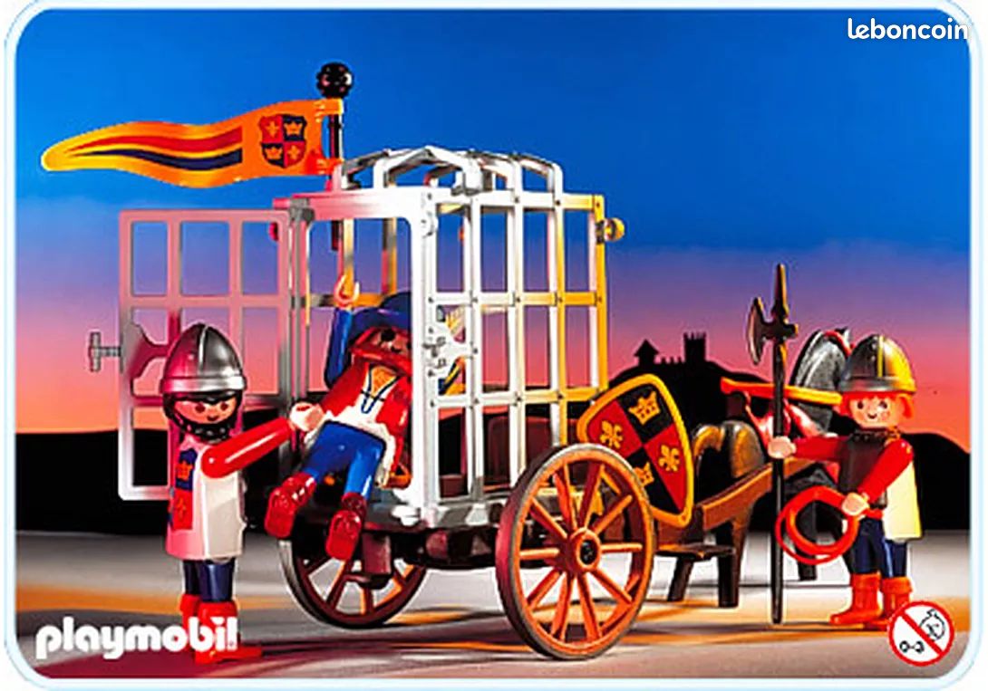 PLAYMOBIL VINTAGE MEDIEVAL 3674 Transport de prisonniers (sans