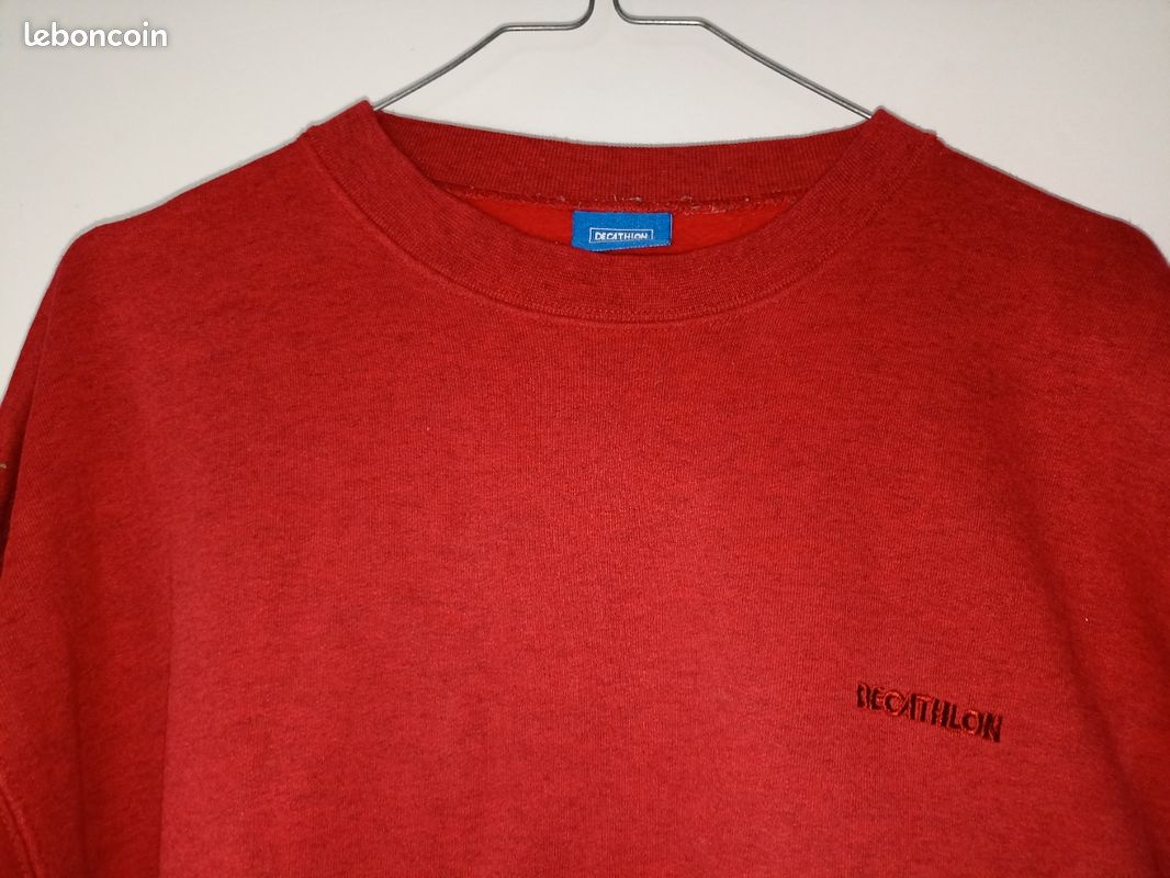 Sweat uni à col rond en molleton gratté - Rouge - Homme - 10.50