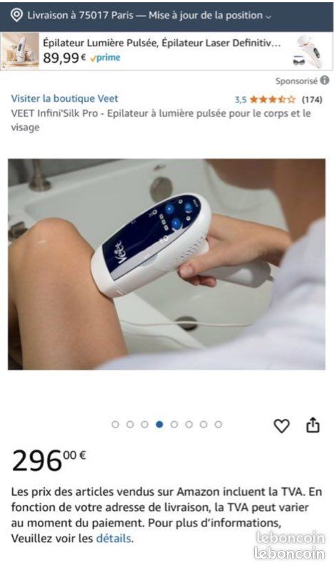Épilateur à Lumière Pulsée Veet Infini'Silk Pro - Pour Corps Et Visage - Ouvert Jamais Utilisé