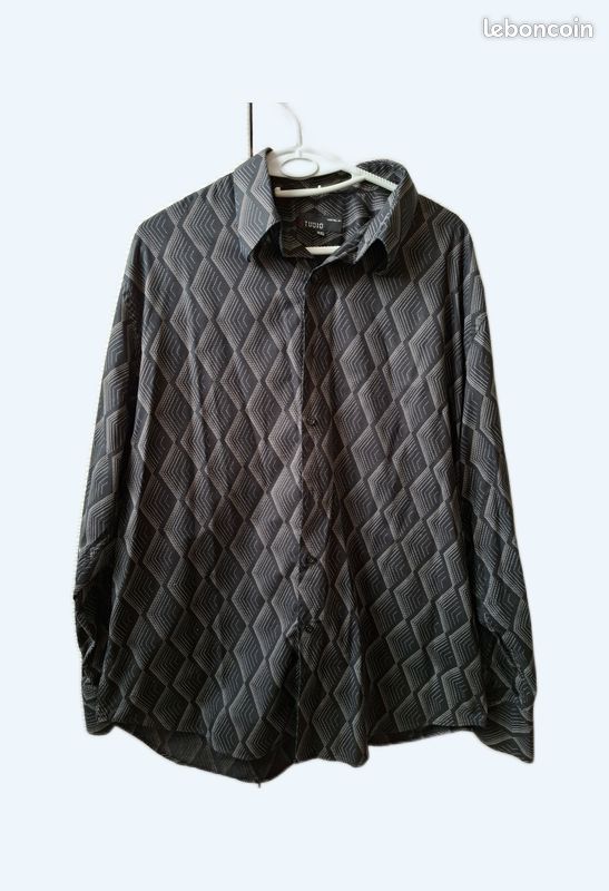Chemise à losanges noire et blanche Armand Thiery (image 1)
