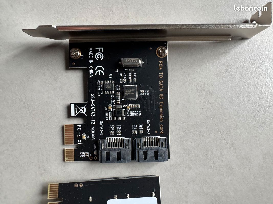 Carte D'Extension PCI-E Vers SATA 3.0 - 2 Ports SATA III 6Gbps ASM1061 Pour PC Bureau