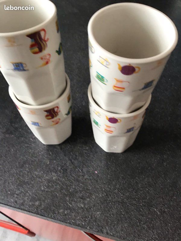 Lot de 4 Tasses à Café Anne 10cl Bleu Encre