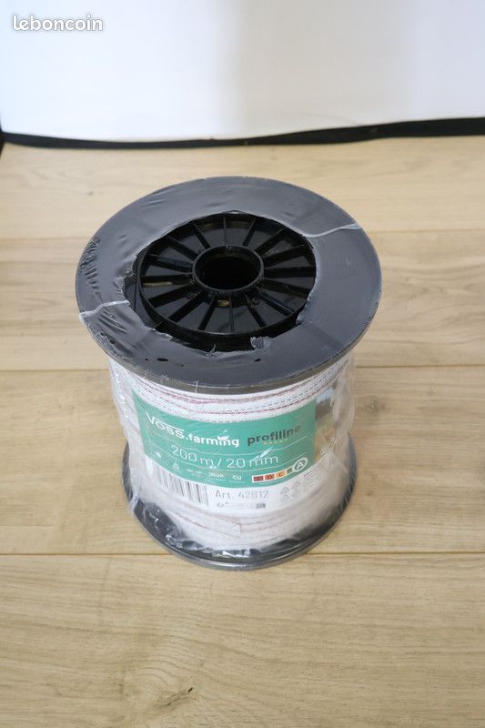 Ruban De Clôture électrique De VOSS.farming, 200m/10mm, 1 Conducteur En Cuivre De 025 3 Conducteurs En Acier Inoxydable De 020 Blanc Noir