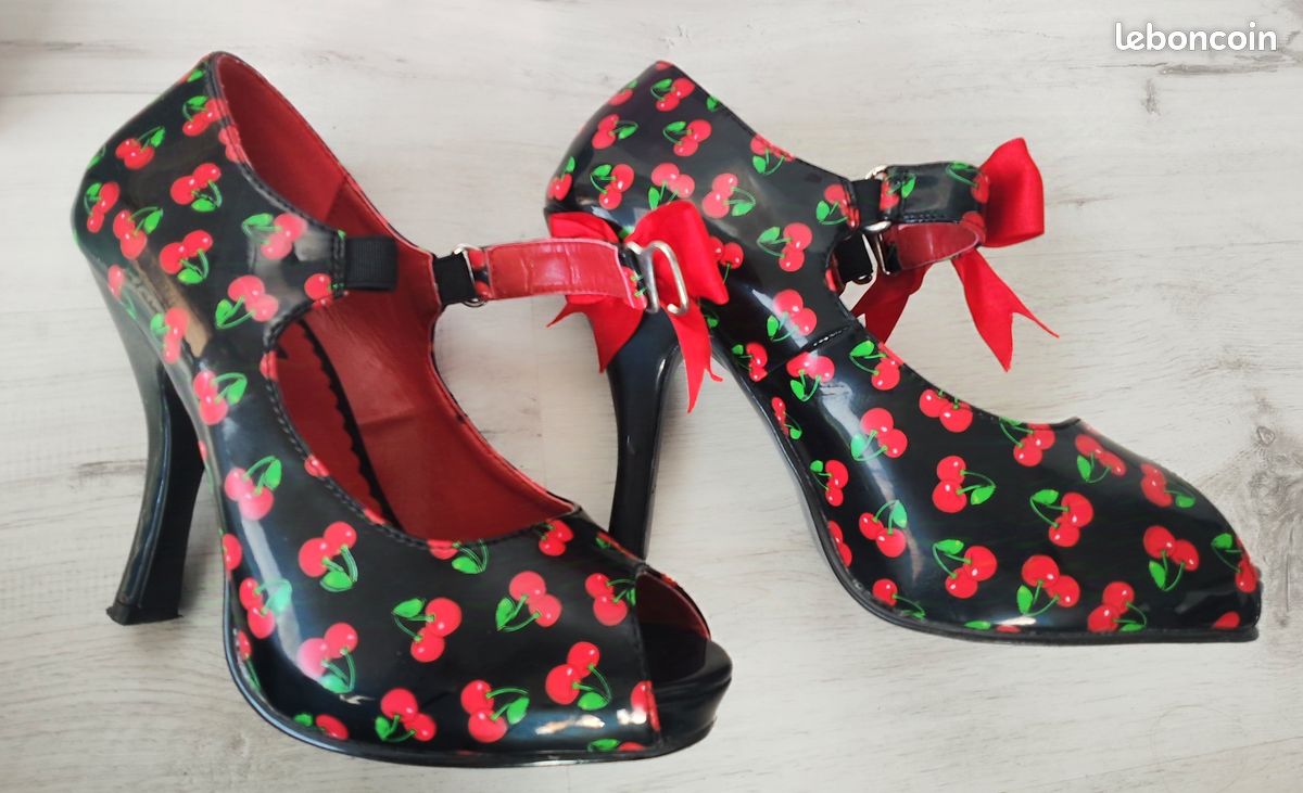 Chaussure Vintage Femme Chaussure Pin Up Petit Talon Escarpin