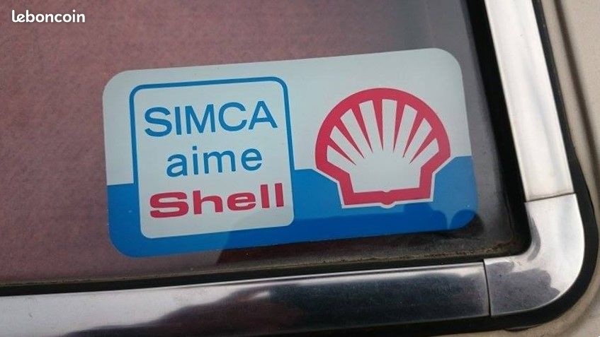 Autocollant publicitaire Simca aime Shell Simca 1000 Simca 1300 Simca 1500 (image 3)