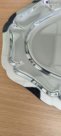 Plat apéritif ancien en verre moulé pressé 4 compartiments