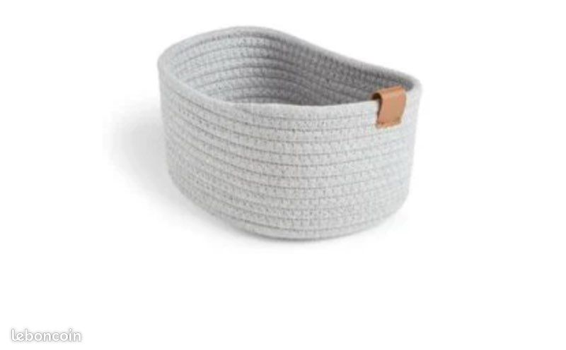 Panière de rangement coton tressé gris (image 4)