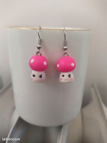 Boucle D'oreille Champignon En Argent 925 MON-BIJOU