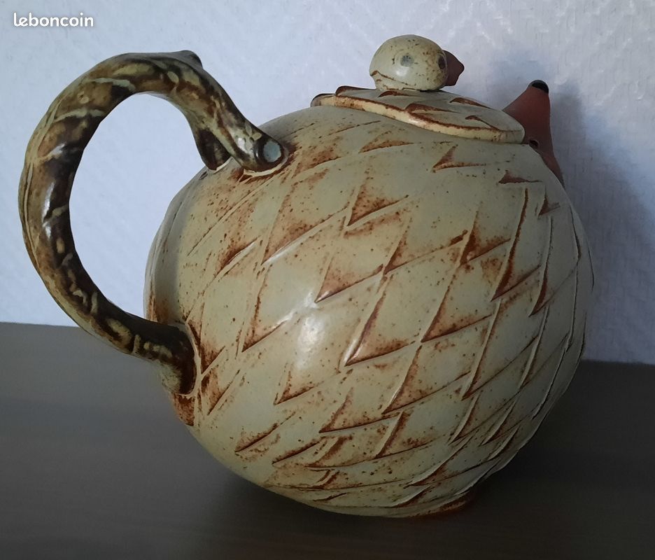 Cache-théière Hérisson Tricoté Main - Pour Théière 3-4 Tasses - Vert Et Bleu