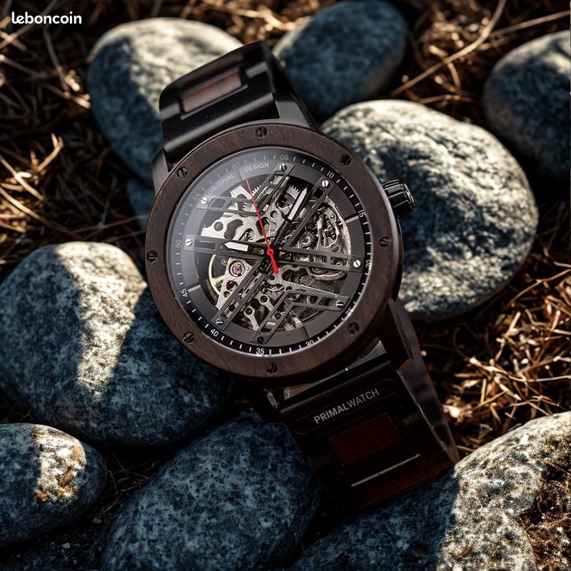 Montre Bois Montre Homme Mecanisme Apparent Montre Automatique