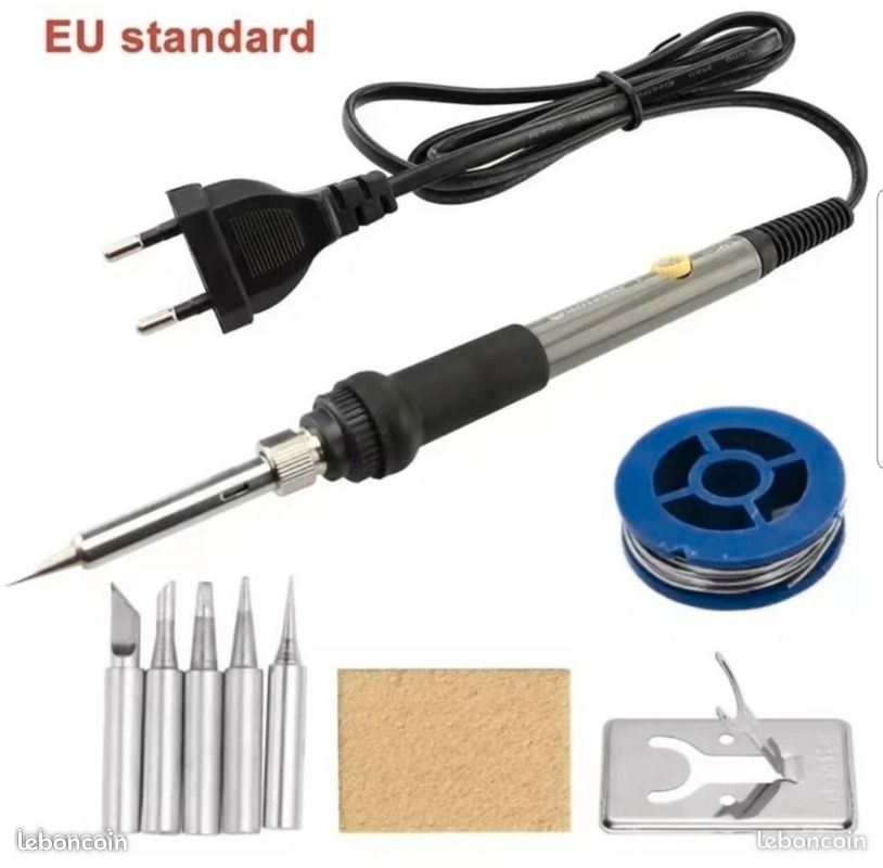 Kit de Fer à Souder à Température Réglable 15pcs avec Fer à Souder Électrique 60W, Support & Accessoires - Ensemble d'Outils de Soudage DIY (image 1)