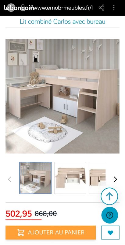 Lit combiné avec bureau (image 2)